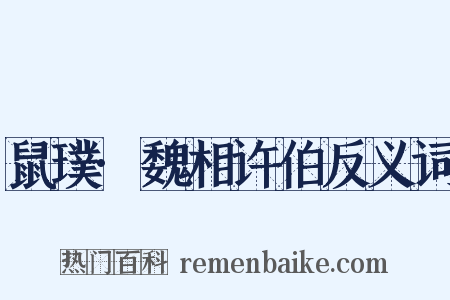 鼠璞·魏相许伯反义词是什么意思的图片